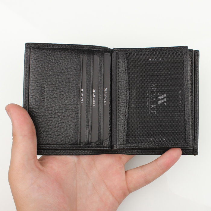 Zoozie Bags Billetera de Cuero Genuino Negra